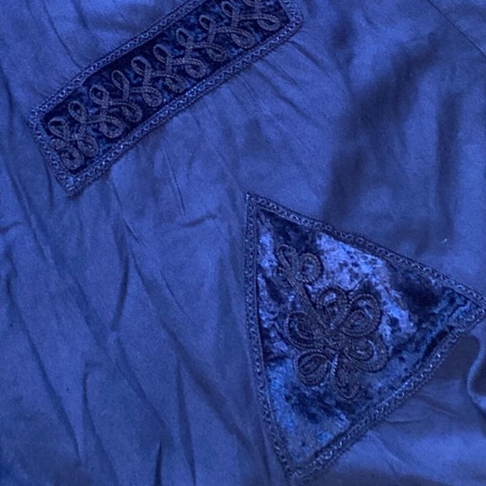 Ulla Popken Blue Embroidered Maxi Dress Plus 32/34 (4X) A-LINE Lagenlook NWT - Picture 5 of 9